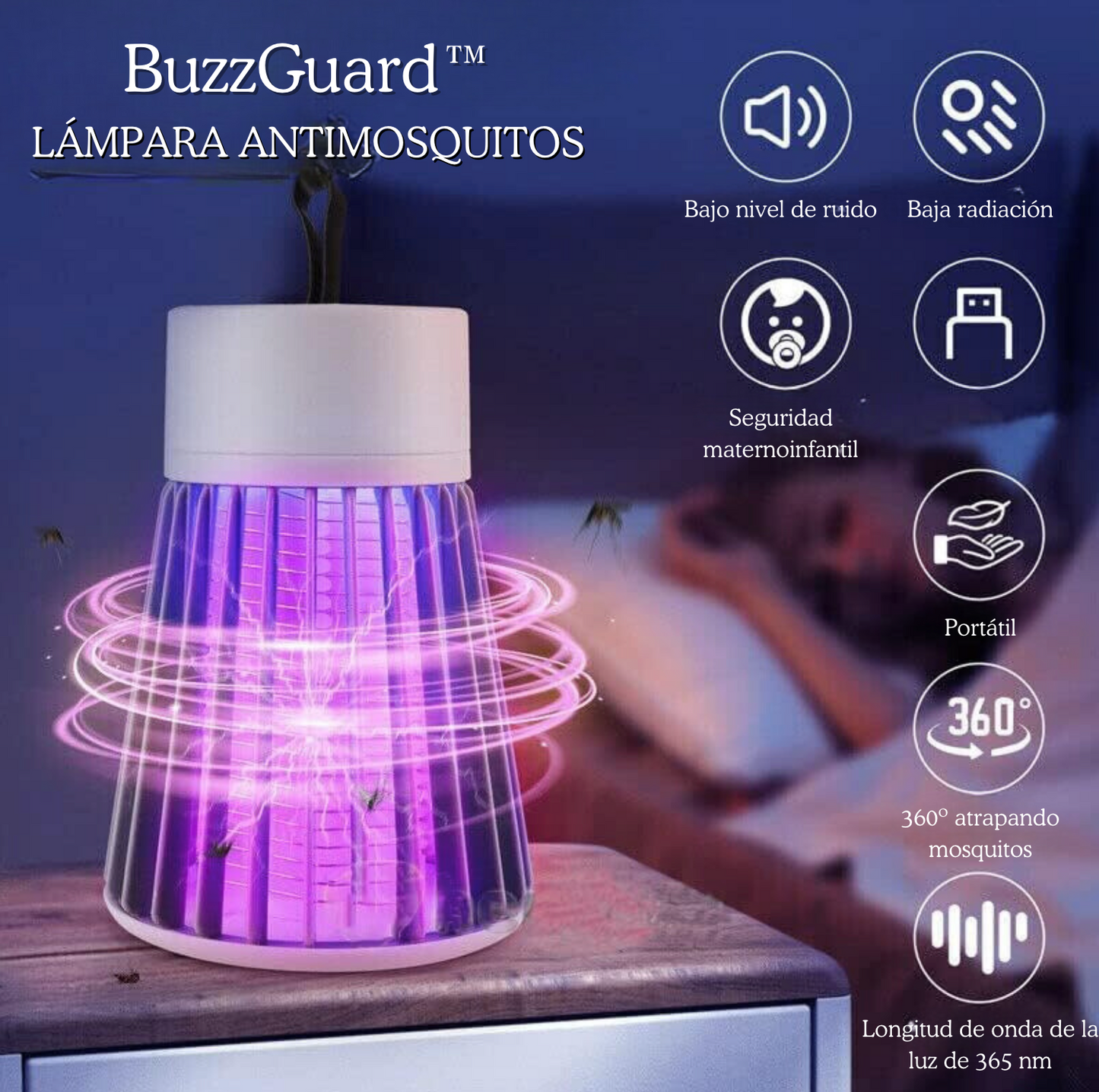 BUZZGUARD™ | LÁMPARA ANTIMOSQUITOS