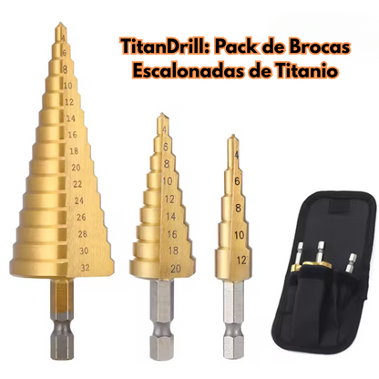 TitanDrill: Pack de Brocas Escalonadas de Titanio