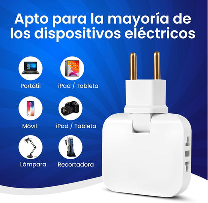 SpinVolt | Pack de Enchufes Giratorios para Espacios Reducidos