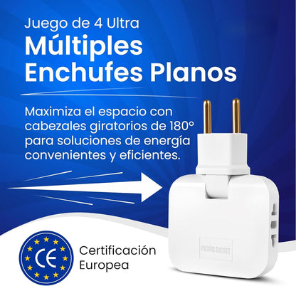 SpinVolt | Pack de Enchufes Giratorios para Espacios Reducidos