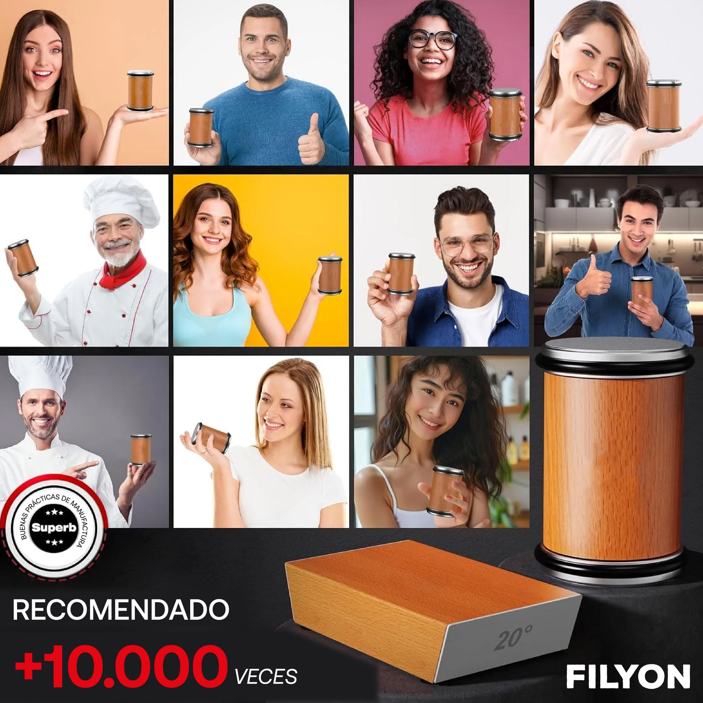 Filyon | Rodillo afilador de cuchillos todo en 1