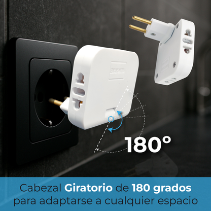 SpinVolt | Pack de Enchufes Giratorios para Espacios Reducidos